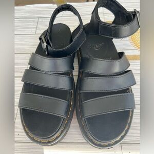 Dr. Martens Black Vegan Blaire Sandals, Size 7